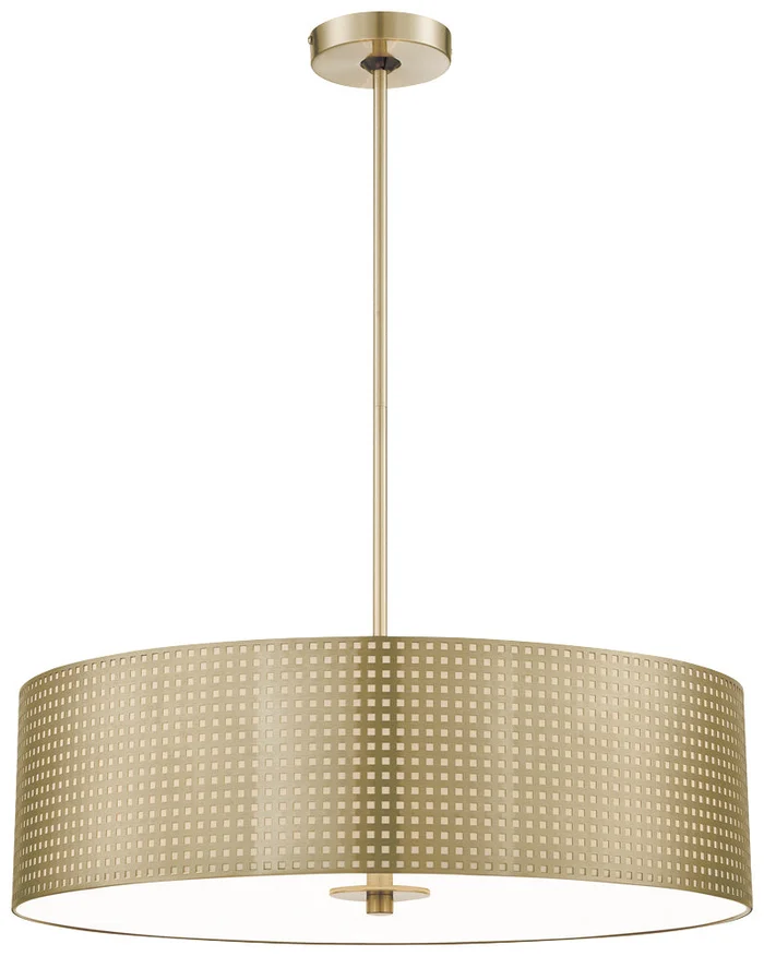 George Kovacs P5745-695 Grid Four Light Pendant, Soft Rass