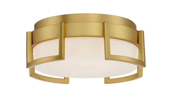 George Kovacs P953-1-248-L Bezel Set LED Flush Mount, Honey Gold