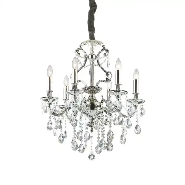 Gioconda SP6 6 Light Silver with Crystal Chandelier
