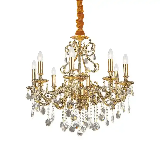 Gioconda SP8 8 Light Gold with Crystal Chandelier
