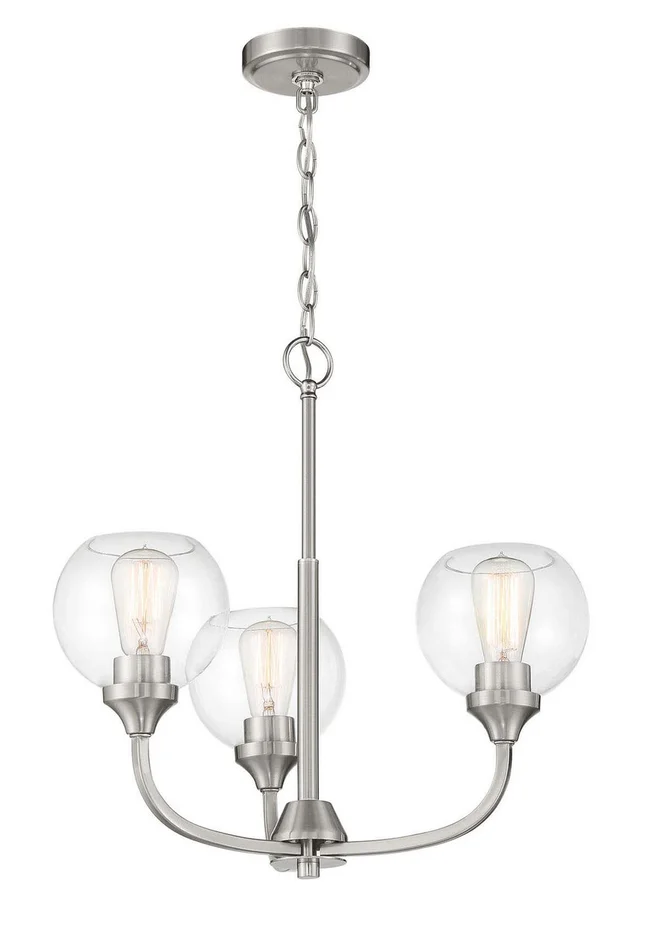 Glenda Three Light Chandelier in Brushed Polished Nickel (46|56223-BNK)