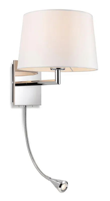 Grand 2 Light Chrome with Cream Shade Wall Light