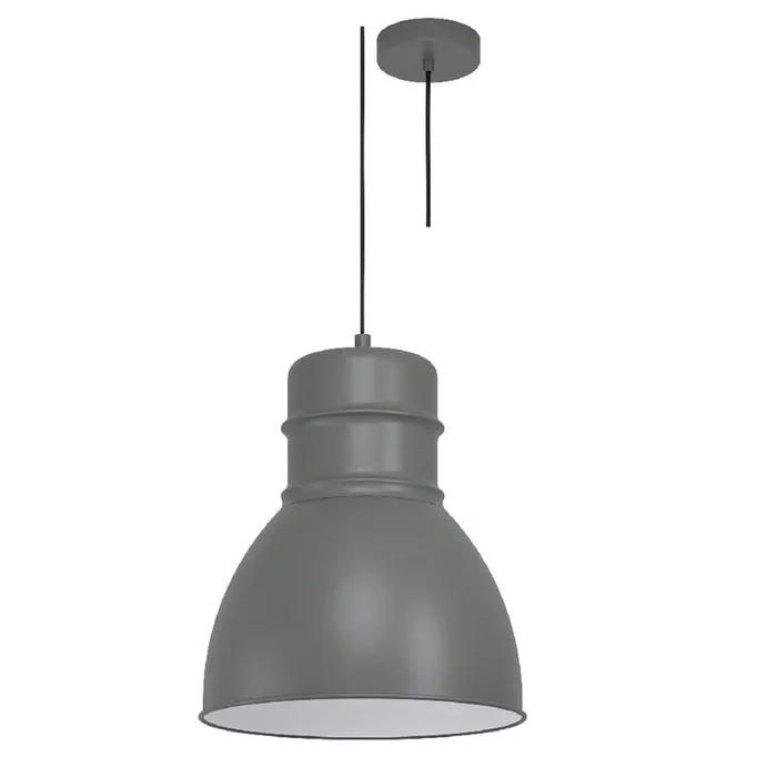 Grey & White Inner Shade Vintage Dome Pendant 38cm