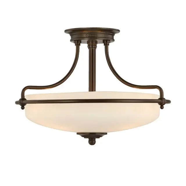 Griffin 3 Light Palladian Bronze Semi Flush Ceiling Light