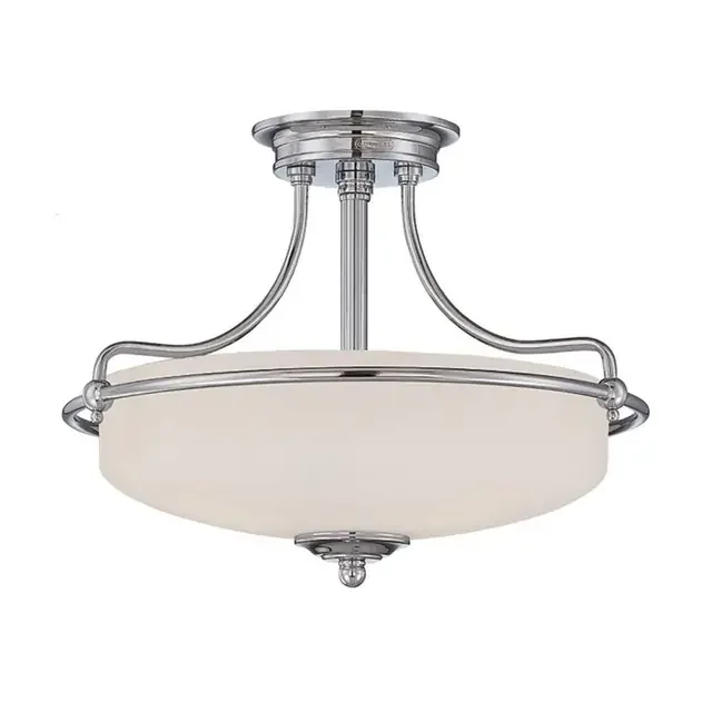 Griffin 3 Light Polished Chrome Semi Flush Ceiling Light