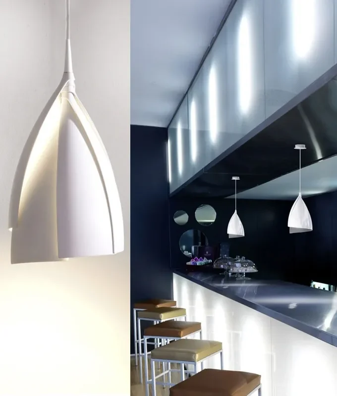 Grok White Tulip Pendant Light – Modern Layered Design