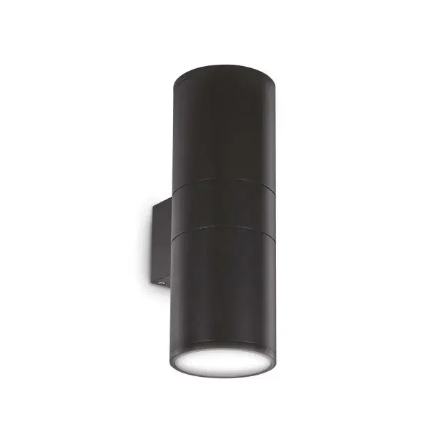Gun AP2 2 Light Black Up and Down 11cm IP54 Wall Light