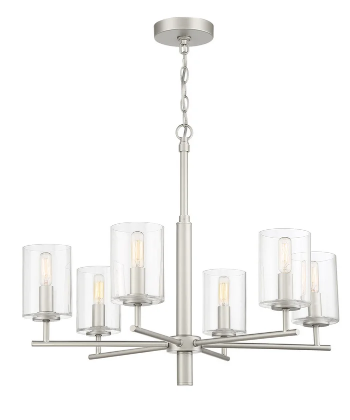 Hailie Six Light Chandelier in Satin Nickel (46|55626-SN)