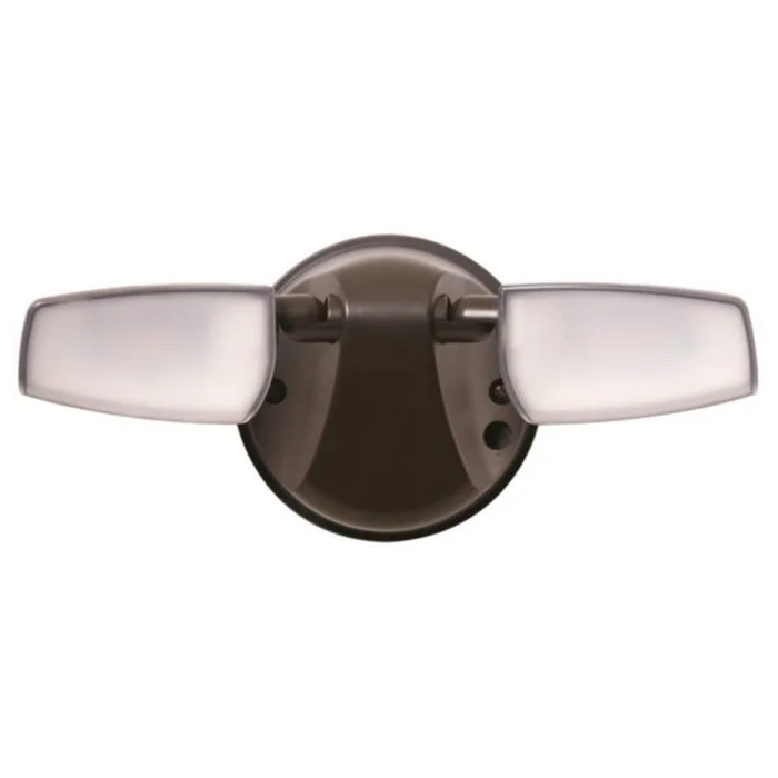 Halo Lighting ESF2A4DB Outdoor LED Twin Head Floodlight with Dusk-to-Dawn Sensor, 2372 Lumens, 4000K, Bronze