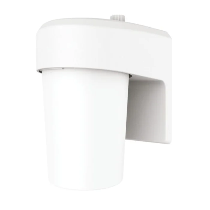 Halo Lighting FE08A40FDW Outdoor LED Entry Light with Flood + Dusk-to-Dawn Sensor, 800 Lumens, 4000K, White