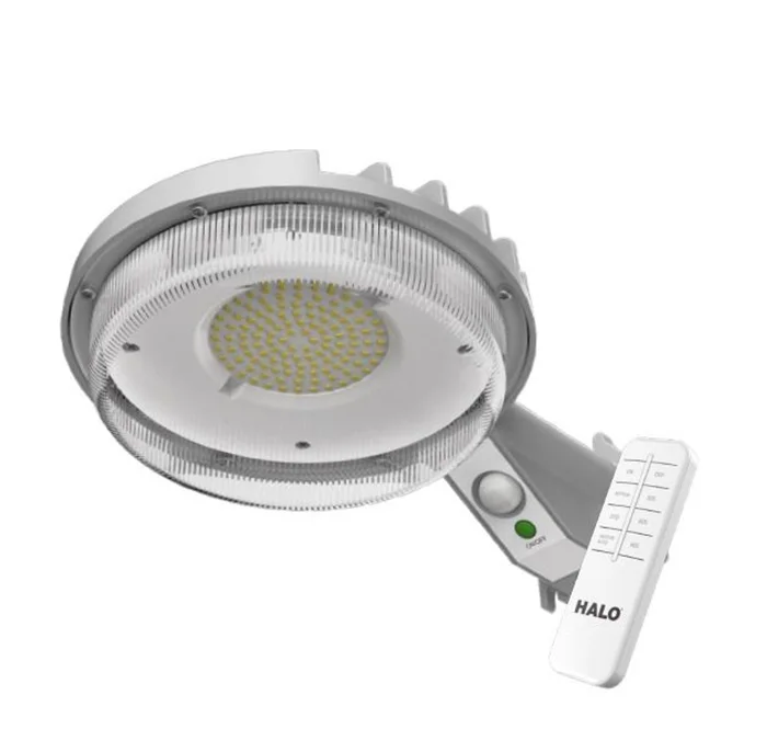 Halo Lighting SBL10A50GY Solar All-in-One LED Area Light with Remote Control, 1000 Lumens, 5000K, Gray