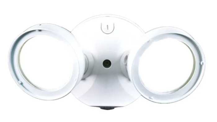 Halo Lighting TGS2S302FRRW Outdoor LED Double Head Round Floodlight, Lumen Selectable (Max. 2500 Lumens), 3000K, White