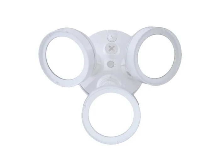 Halo Lighting TGS3S303FRRW Outdoor LED Triple Head Round Floodlight, Lumen Selectable (Max. 3000 Lumens), 3000K, White