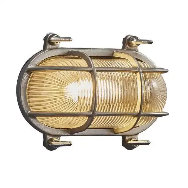 Helford Nickel With Frosted Glass IP64 Wall Light