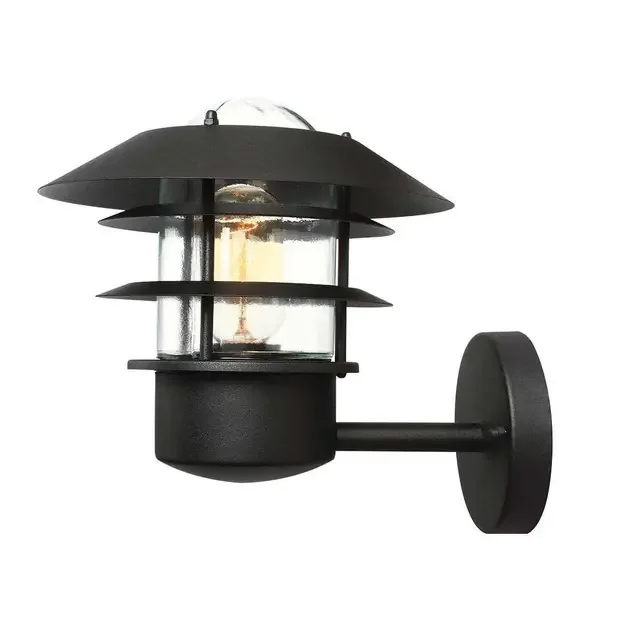 Helsingor Black IP44 Wall Light