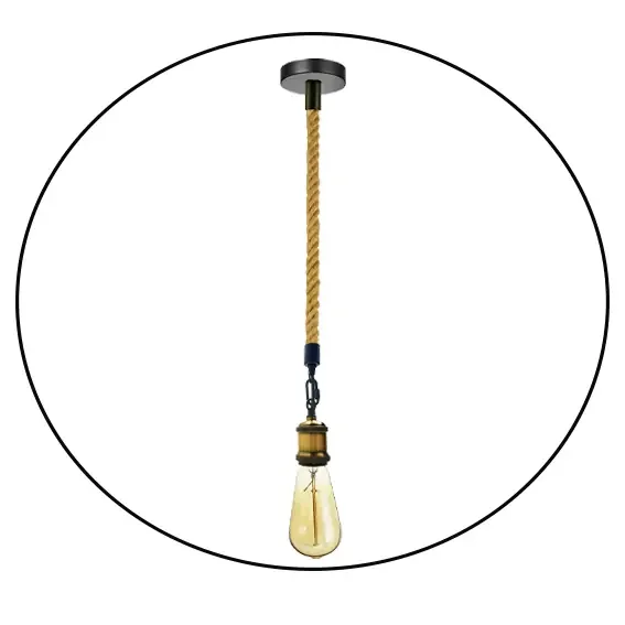 Hemp Rope 1 Head Pendant Ceiling Light Retro Lamp~1522