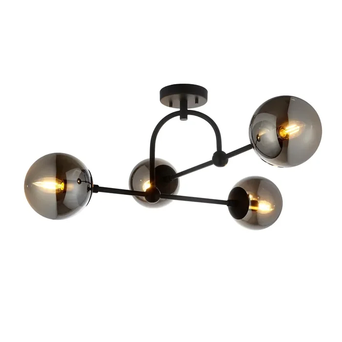 Hepta Black Semi Flush