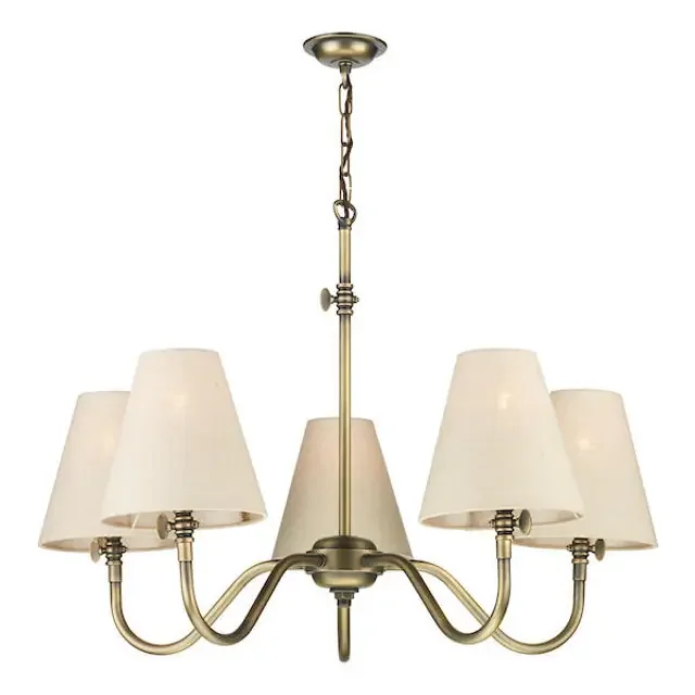 Hicks 8 Light Antique Brass Pendant Light