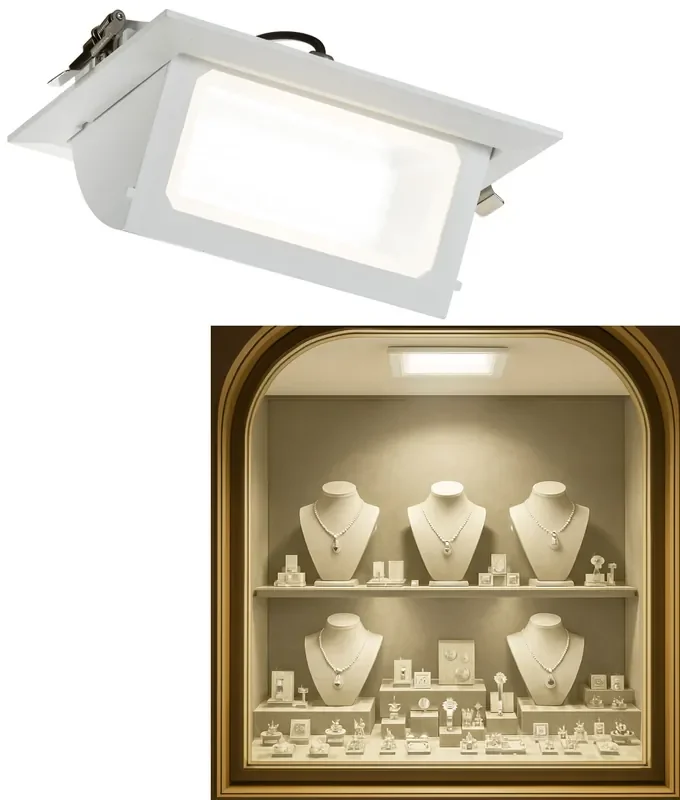 High Output 5425 Lumen White Display Lighting – Recessed Display Floodlight