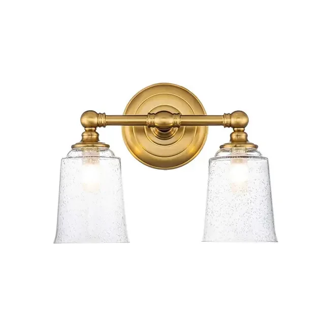 Huguenot Lake 2 Light Burnished Brass Chrome IP44 Bathroom Wall Light
