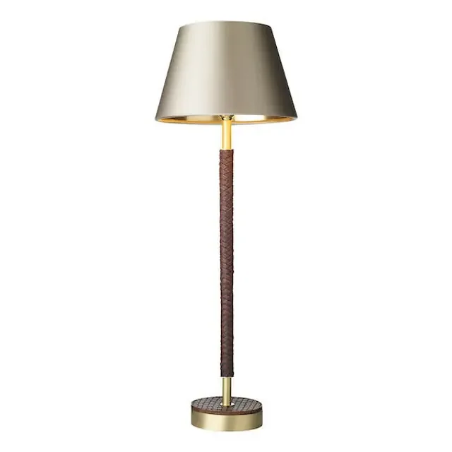 Hunter Butter Brass With Leather Detail Table Lamp Base Only