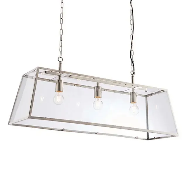 Hurst 3 Light Bright Nickel with Clear Glass Pendant Light