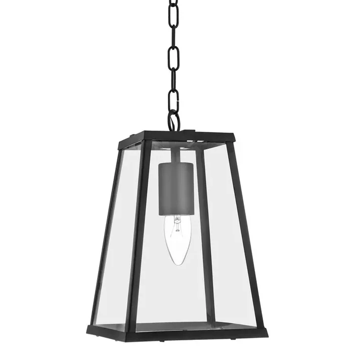 Indoor Lantern – 1 Light Pendant Matt Black with Glass (0483LAN4614BK)