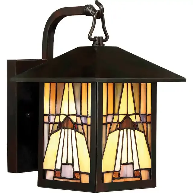 Inglenook Valiant Bronze Tiffany 18cm IP44 Wall Light