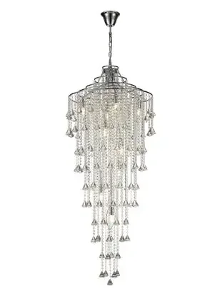Inina Tall Pendant 9 Light E14 Polished Chrome/Crystal