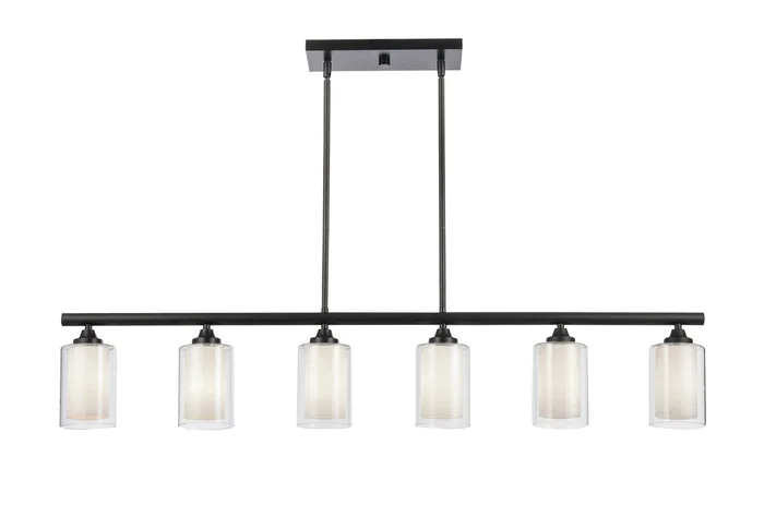 Innovations Lighting 342-6I-BK-CLW Fairbank 6 Light Island Light, Matte Black