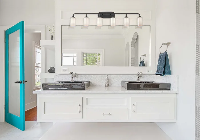 Innovations Lighting 342-6W-BK-CLW-LED Fairbank 6 Light Bath Vanity Light, Matte Black