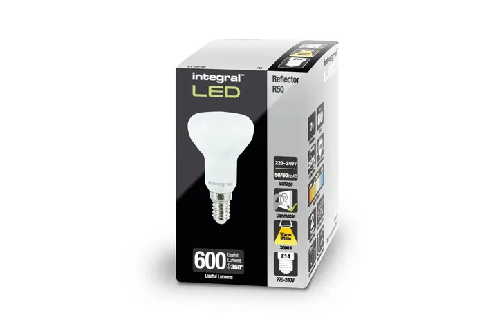 Integral DIMMABLE R50 Spot Lamp Bulb LED, E14, 600LM, 7W
