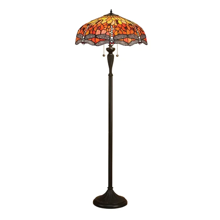 Interiors 1900 64070 Dragonfly Flame Tiffany Floor Lamp