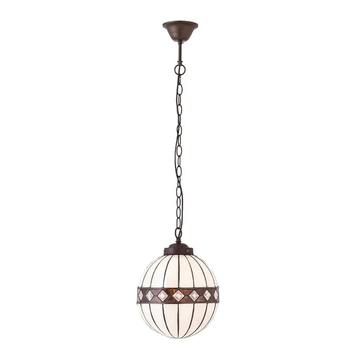Interiors 1900 67044 Fargo Small Globe Single Light Tiffany Pendant Ceiling Light