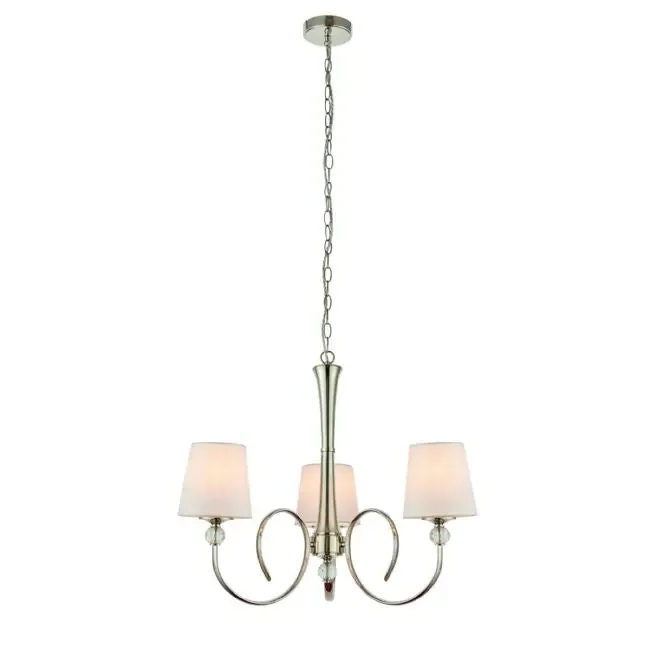Interiors 1900 74431 Fabia 3 Light Chandelier & Vintage White Shades