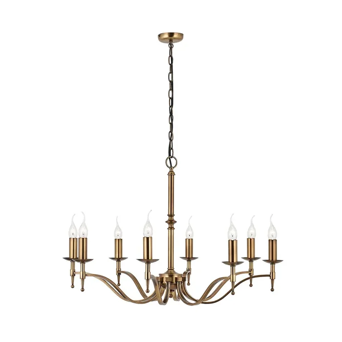 Interiors 1900 CA1P8B Stanford Antique Brass 8 Light Chandelier