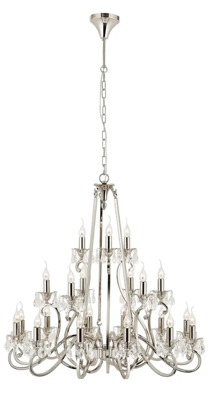Interiors 1900 UL1P21N Oksana Nickel 21 Light Chandelier