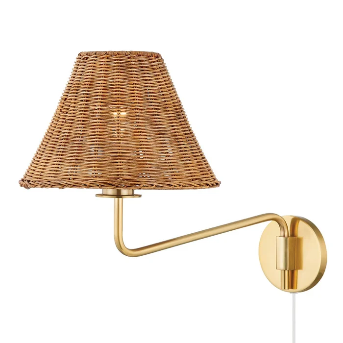 Issa One Light Wall Sconce in Aged Brass (428|HL704201-AGB)