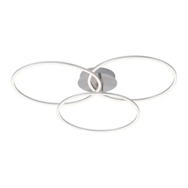 IVANKA 3 Light Satin Chrome Triple Ring Dimmable Ceiling Light