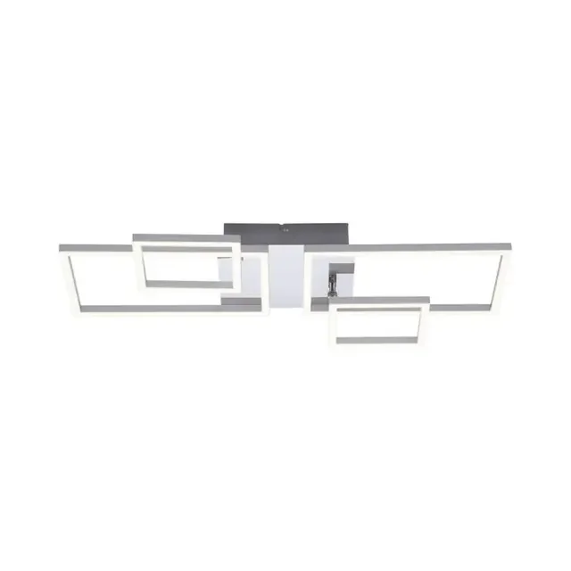 Iven 4 Light Brushed Steel Square Adjustable LED Flush Ceiling Light
