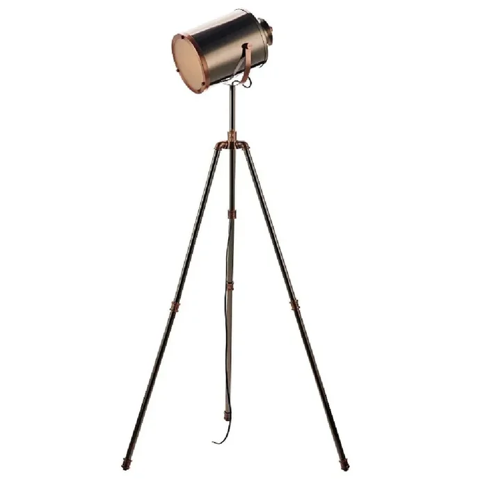 Jake Antique Silver & Copper Vintage Tripod Floor Task Lamp