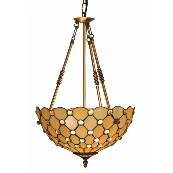 Jewel Tiffany Glass Vintage Up Pendant Light 35cm