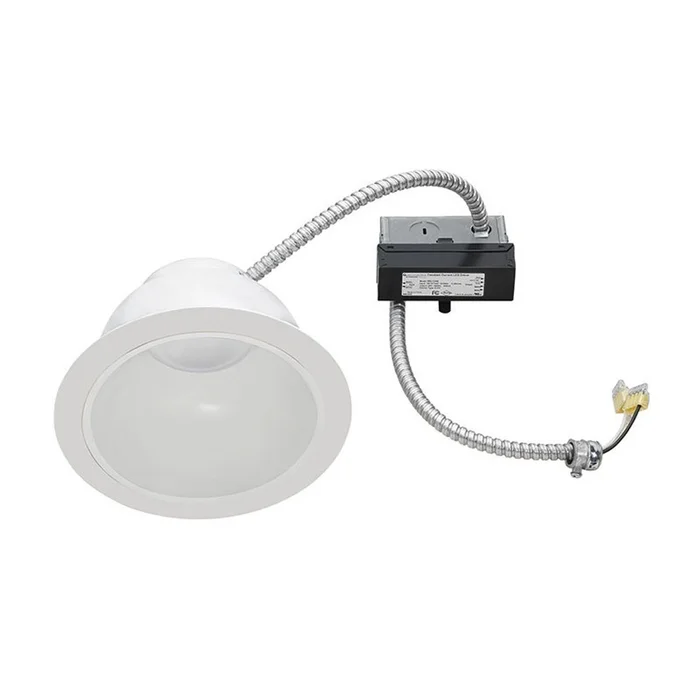 Juno Lighting JCLR6S 18LM 30K 80CRI 120 FRPC WWH 6″ Small Commercial LED Retrofit, 1800 Lumens, 120V, Forward/Reverse Phase, 3000K, White with White Trim Ring