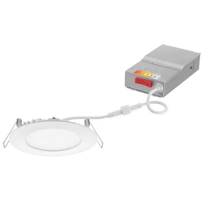 Juno Lighting WF6 SWW5 90CRI MW M6 6″ Wafer-Thin LED Canless Downlight, Triac Dimming, 970 Lumens, 13W, CCT Selectable (2700K-5000K), Matte White