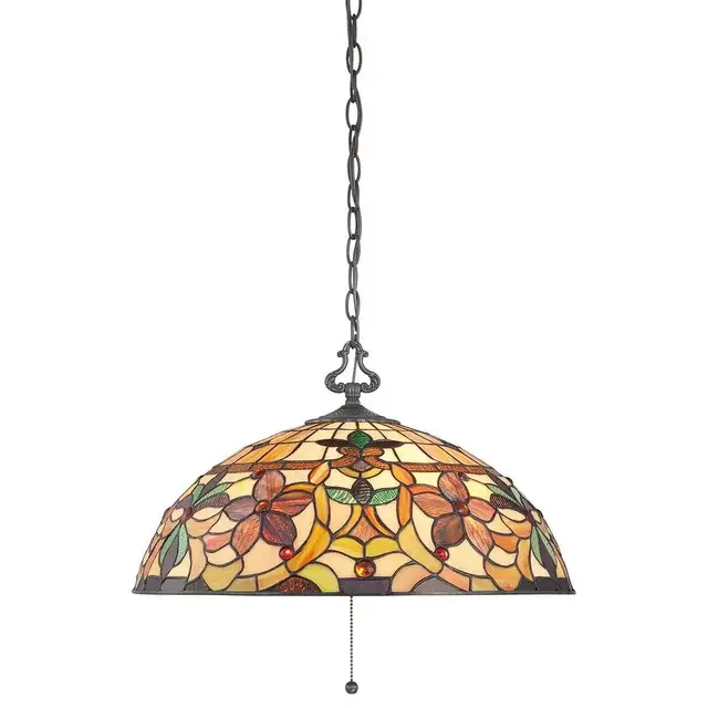 Kami 3 Light Vintage Bronze Tiffany Pendant Light