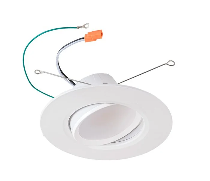 Keystone KT-LED11RD-6C-9CSF-DIM-G 5″/6″ LED Downlight Retrofit Gimbal Trim, 11W, Selectable CCT (2700K/3000K/3500K/4000K/5000K), White