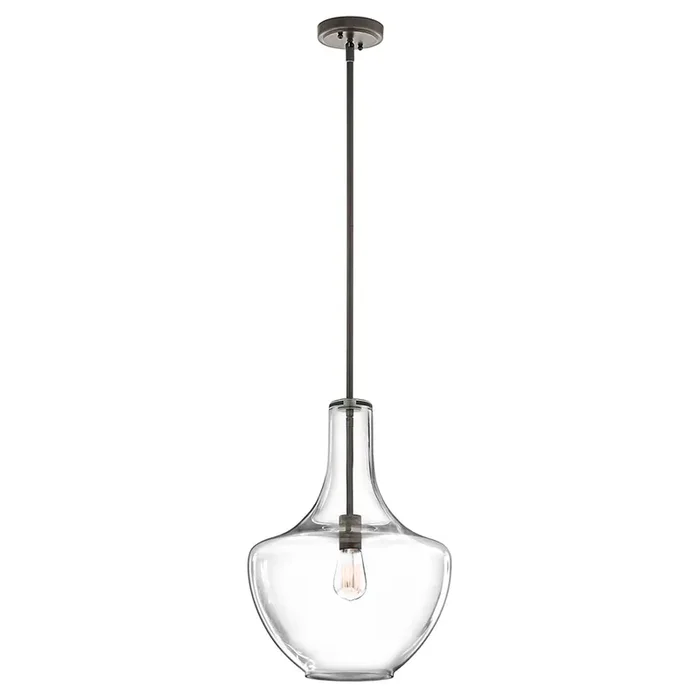 Kichler KL-EVERLY-P-M-OZ Everly Single Light Olde Bronze Medium Pendant Ceiling Light