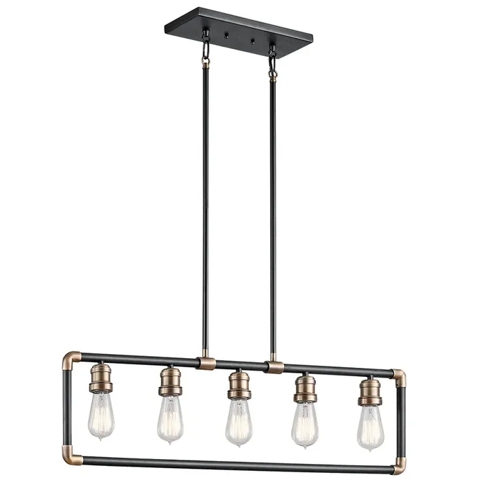 Kichler KL-IMAHN-ISLE Imahn 5 Light Black Pendant Ceiling Light