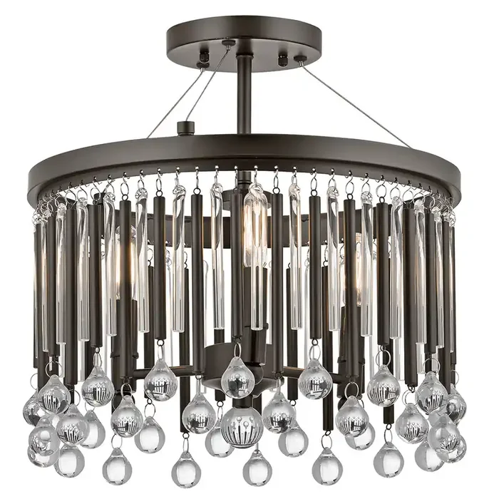 Kichler KL-PIPER-SF Piper 3 Light Espresso Semi-Flush Ceiling Light