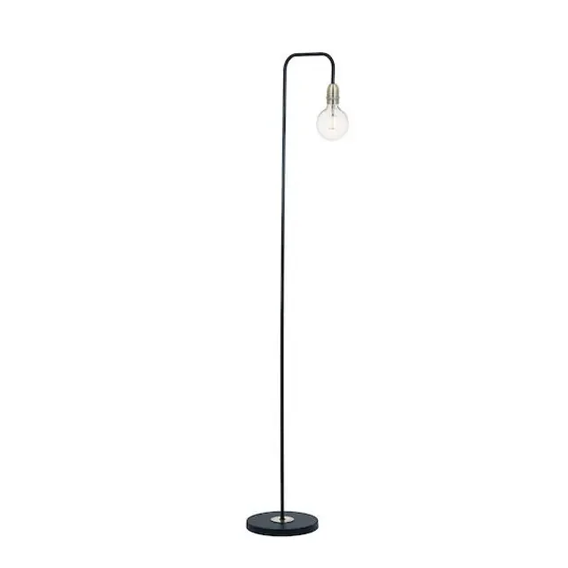 Kiefer Black and Antique Brass Floor Lamp